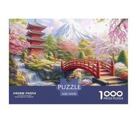 Puzzles Jigsaw 1000 Pièces Ancien Temple Mont Fuji Puzzles 70x50cm/1000pcs pour Enfants Cadeau Jeu D'Intelligence Pression Réduite DIY Carton