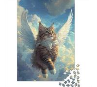 Puzzles Jigsaw 1000 Pièces Ange Chat Volant Puzzles 38x26cm/1000pcs pour Enfants Cadeau Jeu D'Intelligence Pression Réduite DIY Carton
