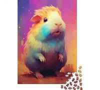 Puzzles Jigsaw 1000 Pièces Arc-en-Ciel Cochon d'Guinée Puzzles 38x26cm/1000pcs pour Enfants Cadeau Jeu D'Intelligence Familial DIY Carton