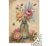 Puzzles Jigsaw 1000 Pièces Arrangement Floral Vintage Puzzles 70x50cm/1000pcs pour Enfants Cadeau Jeu D'Intelligence Familial DIY Carton