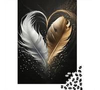 Puzzles Jigsaw 1000 Pièces Art du cœur de Plume Puzzles 70x50cm/1000pcs pour Enfants Cadeau Jeu D'Intelligence Pression Réduite Bricolage Carton