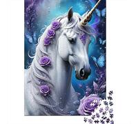 Puzzles Jigsaw 1000 Pièces Art Fantastique Licorne Puzzles 52x38cm/1000pcs pour Enfants Cadeau Jeu D'Intelligence Pression Réduite Bricolage Carton
