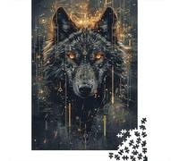 Puzzles Jigsaw 1000 Pièces Art numérique Cyber Wolf Puzzles 52x38cm/1000pcs pour Enfants Cadeau Jeu D'Intelligence Familial DIY Carton