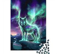 Puzzles Jigsaw 1000 Pièces Aurora Loup fantôme Puzzles 70x50cm/1000pcs pour Enfants Cadeau Jeu D'Intelligence Pression Réduite Bricolage Carton