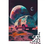 Puzzles Jigsaw 1000 Pièces Aventure Spatiale VW Bus Puzzles 70x50cm/1000pcs pour Enfants Cadeau Jeu D'Intelligence Familial Bricolage Carton