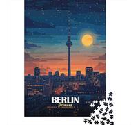 Puzzles Jigsaw 1000 Pièces Berlin Ciel de Nuit Puzzles 70x50cm/1000pcs pour Enfants Cadeau Jeu D'Intelligence Familial Bricolage Carton