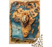Puzzles Jigsaw 1000 Pièces Carte de la Faune Africaine Puzzles 52x38cm/1000pcs pour Enfants Cadeau Jeu D'Intelligence Familial Bricolage Carton