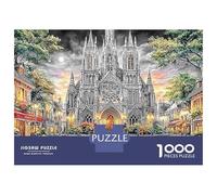 Puzzles Jigsaw 1000 Pièces Cathédrale Gothique au crépuscule Puzzles 70x50cm/1000pcs pour Adultes Et Enfants Cadeau Jeu D'Intelligence Pression Réduite Bricolage Carton