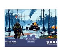 Puzzles Jigsaw 1000 Pièces Champ de Bataille de la Guerre Mondiale Puzzles 38x26cm/1000pcs pour Adultes Et Enfants Cadeau Jeu D'Intelligence Pression Réduite Bricolage Carton