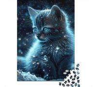 Puzzles Jigsaw 1000 Pièces Chaton de Neige Magique Puzzles 70x50cm/1000pcs pour Adultes Et Enfants Cadeau Jeu D'Intelligence Pression Réduite Bricolage Carton