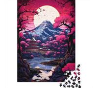 Puzzles Jigsaw 1000 Pièces Cherry Blossom Montagne View Puzzles 70x50cm/1000pcs pour Enfants Cadeau Jeu D'Intelligence Familial Bricolage Carton