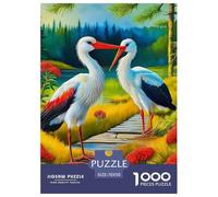 Puzzles Jigsaw 1000 Pièces Cigogne Blanche Puzzles 70x50cm/1000pcs pour Adultes Et Enfants Cadeau Jeu D'Intelligence Familial Bricolage Voitureton