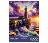 Puzzles Jigsaw 1000 Pièces Cottage Phare en Bord de mer Puzzles 70x50cm/1000pcs pour Enfants Cadeau Jeu D'Intelligence Familial Bricolage Carton