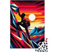 Puzzles Jigsaw 1000 Pièces Coucher de Soleil Climber Mountain Puzzles 70x50cm/1000pcs pour Enfants Cadeau Jeu D'Intelligence Familial DIY Carton
