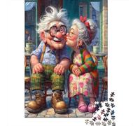 Puzzles Jigsaw 1000 Pièces Couple âgé Baiser Puzzles 52x38cm/1000pcs pour Adultes Et Enfants Cadeau Jeu D'Intelligence Familial Bricolage Carton