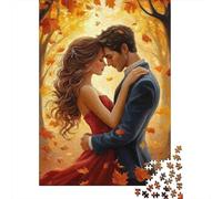 Puzzles Jigsaw 1000 Pièces Couple de Romance d'automne Puzzles 52x38cm/1000pcs pour Enfants Cadeau Jeu D'Intelligence Familial Bricolage Carton
