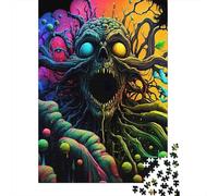 Puzzles Jigsaw 1000 Pièces Crâne d'horreur Fantasy Puzzles 38x26cm/1000pcs pour Enfants Cadeau Jeu D'Intelligence Familial DIY Carton