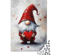 Puzzles Jigsaw 1000 Pièces Cœur Red Hat GNOME Puzzles 70x50cm/1000pcs pour Adultes Et Enfants Cadeau Jeu D'Intelligence Pression Réduite DIY Carton