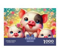 Puzzles Jigsaw 1000 Pièces Cute Cochon Puzzles 70x50cm/1000pcs pour Enfants Cadeau Jeu D'Intelligence Pression Réduite Bricolage Voitureton