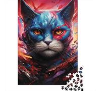 Puzzles Jigsaw 1000 Pièces Cyber Cat Guerrier Puzzles 38x26cm/1000pcs pour Enfants Cadeau Jeu D'Intelligence Familial Bricolage Carton
