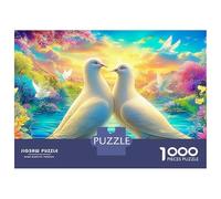 Puzzles Jigsaw 1000 Pièces Deux colombes par la rivière Puzzles 38x26cm/1000pcs pour Enfants Cadeau Jeu D'Intelligence Familial Bricolage Carton