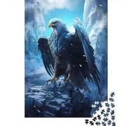 Puzzles Jigsaw 1000 Pièces Eagle dans Snowy Mountain Puzzles 52x38cm/1000pcs pour Enfants Cadeau Jeu D'Intelligence Pression Réduite Bricolage Carton
