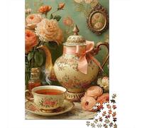 Puzzles Jigsaw 1000 Pièces Ensemble de thé Vintage Puzzles 70x50cm/1000pcs pour Adultes Et Enfants Cadeau Jeu D'Intelligence Familial Bricolage Carton