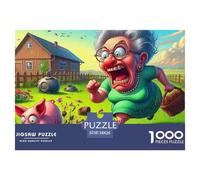 Puzzles Jigsaw 1000 Pièces Escape Cochon Puzzles 38x26cm/1000pcs pour Adultes Et Enfants Cadeau Jeu D'Intelligence Pression Réduite DIY Voitureton