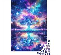 Puzzles Jigsaw 1000 Pièces Fantasy Arbre Cosmique Puzzles 38x26cm/1000pcs pour Enfants Cadeau Jeu D'Intelligence Pression Réduite DIY Carton