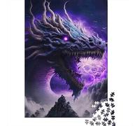 Puzzles Jigsaw 1000 Pièces Fantasy Dragon Violet Puzzles 38x26cm/1000pcs pour Enfants Cadeau Jeu D'Intelligence Pression Réduite DIY Carton