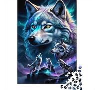 Puzzles Jigsaw 1000 Pièces Fantasy Loup Pack Puzzles 52x38cm/1000pcs pour Enfants Cadeau Jeu D'Intelligence Pression Réduite Bricolage Carton