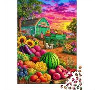 Puzzles Jigsaw 1000 Pièces FarmersMarketScène Puzzles 70x50cm/1000pcs pour Enfants Cadeau Jeu D'Intelligence Familial Bricolage Carton