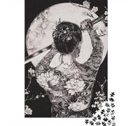 Puzzles Jigsaw 1000 Pièces Femme samouraï tatouée Puzzles 38x26cm/1000pcs pour Adultes Et Enfants Cadeau Jeu D'Intelligence Familial Bricolage Carton