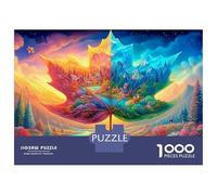 Puzzles Jigsaw 1000 Pièces Feuille d'érable Double Saison avec rivière Puzzles 38x26cm/1000pcs pour Enfants Cadeau Jeu D'Intelligence Familial DIY Carton