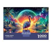 Puzzles Jigsaw 1000 Pièces Flamingo dans la Lagune Cosmique Puzzles 70x50cm/1000pcs pour Enfants Cadeau Jeu D'Intelligence Familial Bricolage Carton