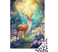 Puzzles Jigsaw 1000 Pièces Forêt de Cerfs Magiques Puzzles 52x38cm/1000pcs pour Enfants Cadeau Jeu D'Intelligence Familial DIY Carton