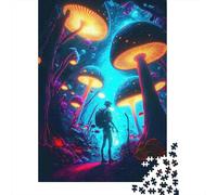 Puzzles Jigsaw 1000 Pièces Forêt de Champignons Fantaisie Puzzles 52x38cm/1000pcs pour Enfants Cadeau Jeu D'Intelligence Familial DIY Carton