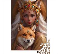 Puzzles Jigsaw 1000 Pièces Fox Queen Fantasy Puzzles 70x50cm/1000pcs pour Enfants Cadeau Jeu D'Intelligence Pression Réduite Bricolage Carton