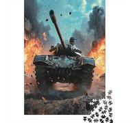 Puzzles Jigsaw 1000 Pièces Guerre de Chars de Bataille Puzzles 52x38cm/1000pcs pour Adultes Et Enfants Cadeau Jeu D'Intelligence Familial DIY Carton