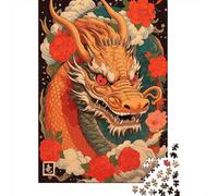 Puzzles Jigsaw 1000 Pièces Illustration d'art du Dragon Puzzles 52x38cm/1000pcs pour Enfants Cadeau Jeu D'Intelligence Familial DIY Carton