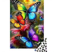 Puzzles Jigsaw 1000 Pièces Illustration Florale de Papillon Vibrant Puzzles 70x50cm/1000pcs pour Adultes Et Enfants Cadeau Jeu D'Intelligence Familial Bricolage Carton