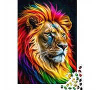 Puzzles Jigsaw 1000 Pièces Illustration numérique de Lion Vibrant Puzzles 70x50cm/1000pcs pour Adultes Et Enfants Cadeau Jeu D'Intelligence Familial Bricolage Carton