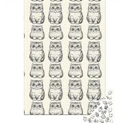 Puzzles Jigsaw 1000 Pièces Illustrations de Chat Mignon-Hand Drawn Sketch Style Puzzles 52x38cm/1000pcs pour Enfants Cadeau Jeu D'Intelligence Familial DIY Carton