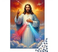 Puzzles Jigsaw 1000 Pièces Jésus Christ Divin Mercy Puzzles 52x38cm/1000pcs pour Enfants Cadeau Jeu D'Intelligence Pression Réduite DIY Carton