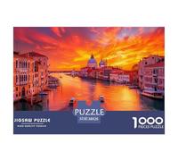 Puzzles Jigsaw 1000 Pièces Les canaux de Venise Puzzles 38x26cm/1000pcs pour Enfants Cadeau Jeu D'Intelligence Pression Réduite DIY Carton