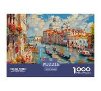 Puzzles Jigsaw 1000 Pièces Les canaux de Venise Puzzles 70x50cm/1000pcs pour Enfants Cadeau Jeu D'Intelligence Pression Réduite Bricolage Carton