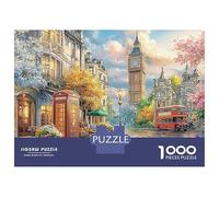 Puzzles Jigsaw 1000 Pièces London Street avec Big Ben Puzzles 52x38cm/1000pcs pour Adultes Et Enfants Cadeau Jeu D'Intelligence Familial Bricolage Carton
