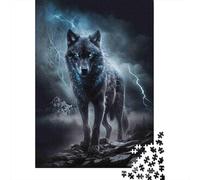 Puzzles Jigsaw 1000 Pièces Loup Mythique Debout Puzzles 38x26cm/1000pcs pour Adultes Et Enfants Cadeau Jeu D'Intelligence Pression Réduite Bricolage Carton