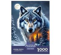 Puzzles Jigsaw 1000 Pièces Loup Puzzles 70x50cm/1000pcs pour Enfants Cadeau Animaux Jeu D'Intelligence Pression Réduite DIY Carton