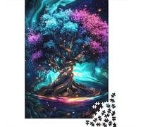Puzzles Jigsaw 1000 Pièces Lumière Arbre Fantaisie Puzzles 52x38cm/1000pcs pour Enfants Cadeau Jeu D'Intelligence Pression Réduite Bricolage Carton